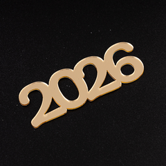 Топпер без шпажки "2026", золото, 7*2,5 см