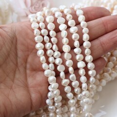 Жемчуг натуральный речной, купольная форма, 5,5-7 мм, 1 нить, Ж009