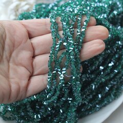 Хрусталь (стекло) граненный, изумрудный 4*3 мм, 1 нить, С024