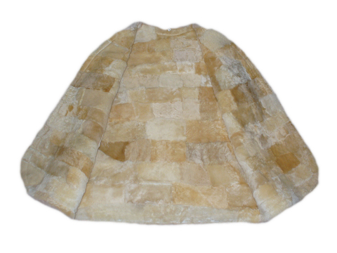 Жилет женский на кусковой овчине синий. Скидка за дефект