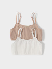 набор майка-топ  для девочки  К 1197-2уп/нюдовый беж,сахар
