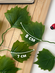 Осина, ветка искусственная, зеленая, 60 см, набор 2 шт.