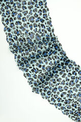 Эластичное кружево леопардовое бирюзовое ширина 17 см