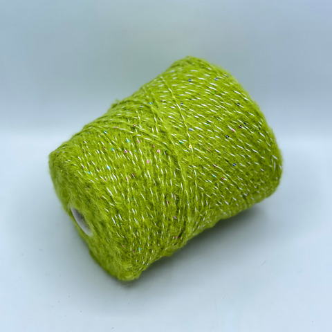 Luxury Production by Ri.Go, Glamour, 200м. 35% Мохер, 35% Альпака, 30% Полиэстер, Светло-зеленый+пайетка, 37931