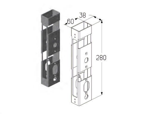 ALUTECH Корпус замка анти-паник B PED-2503