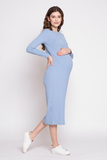 Платье для беременных и кормящих 11392 пыльно-голубой