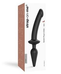 Черный двусторонний фаллоимитатор Strap-On-Me Dildo Plug-In Switch size L - 