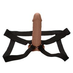 Коричневый фаллопротез Life-Like Extension with Harness - 17,75 см. - 
