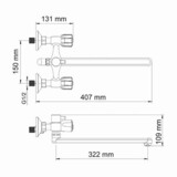 Amper 2902L Смеситель для ванны с длинным изливом