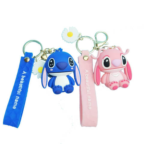 Брелок резиновый Голубой Стич