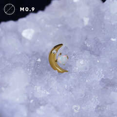 Crescent Moon Opal #18 PVD Yellow