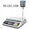 Весы торговые настольные CAS PR-30P, RS232/USB (опция), 30кг, 5/10гр, 320x210, с поверкой, со стойкой