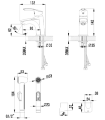 Смеситель для умывальника и биде монолитный LEMARK plus Strike – LM1116C