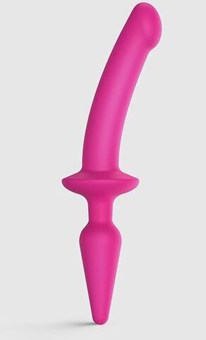 Розовый двусторонний фаллоимитатор Strap-On-Me Dildo Plug-In Switch size S - Strap-on-me 6017050