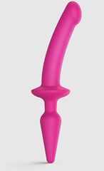 Розовый двусторонний фаллоимитатор Strap-On-Me Dildo Plug-In Switch size S - 