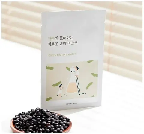 Питательная тканевая маска с чёрной соей Round Lab Soybean Nourishing Sheet Mask