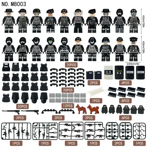 Минифигурки Военных Отряд SWAT Антитеррор набор 20 шт серия 102