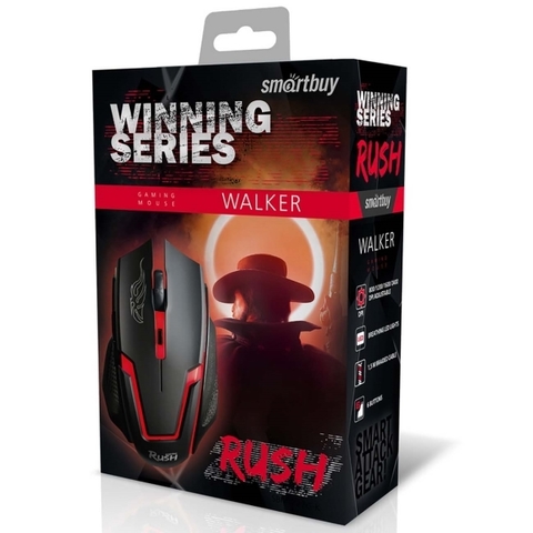 Игровая мышь проводная RUSH WALKER SBM-722G-K черный SMARTBUY