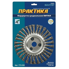 Кордщетка для МШУ радиальная витая ПРАКТИКА 178 х 22 мм (1шт.) блистер (773-330)
