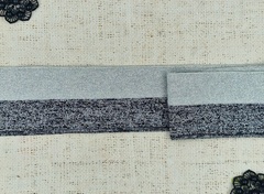 Подвязы трикотажные люрекс, ш. 7 см, L 1,34 м, серый с чёрным