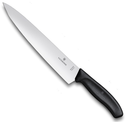 Нож Victorinox разделочный, лезвие 22 см, черный (подарочная упаковка)
