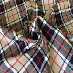 Ткань шерсть  тартан клетка  бежевая 3166