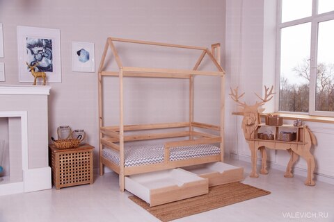Кроватка-домик Incanto «Dream Home Karelian pine » без ящиков, цвет натуральный