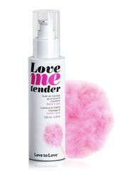 Съедобное согревающее массажное масло Love Me Tender Cotton Candy с ароматом сладкой ваты - 100 мл. - 