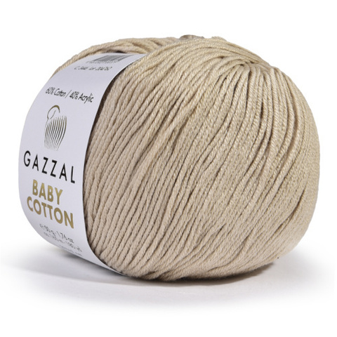 Пряжа Gazzal Baby Cotton 3446 слоновая кость