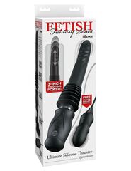Черный автоматический вибромассажер с вибропулей Ultimate Silicone Thruster - 