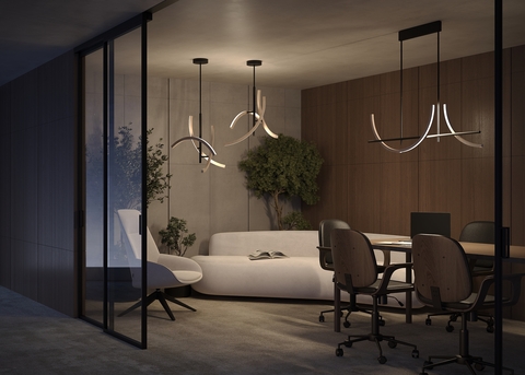 Подвесной светодиодный светильник Maytoni Wabi MOD428PL-L27BK