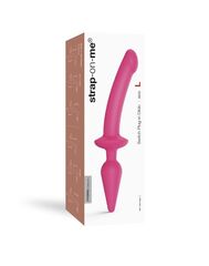 Розовый двусторонний фаллоимитатор Strap-On-Me Dildo Plug-In Switch size S - 