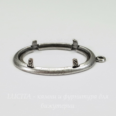 Сеттинг - основа - подвеска для камеи или кабошона 25х18 мм (оксид серебра)