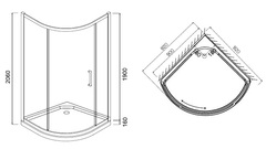 Стекла для душевого ограждения AM.PM BLISS L - W53G-315-090MT64