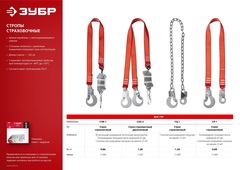 ЗУБР СЛ-1 карабины из оцинкованной стали, длина - 1.42м, одноплечный строп (11589)