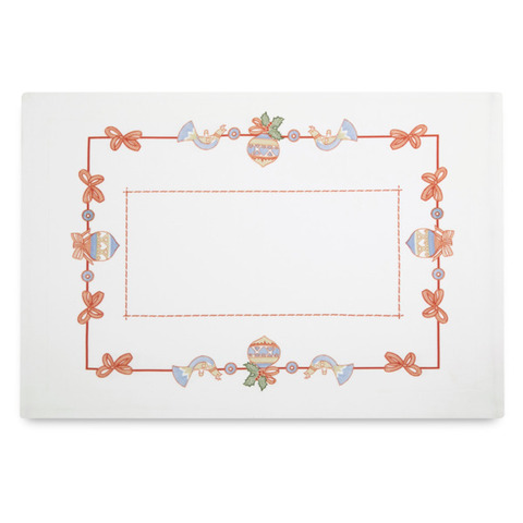 Салфетки подстановочные 2шт 50х35см Mix&Match Home Новогодние игрушки белые