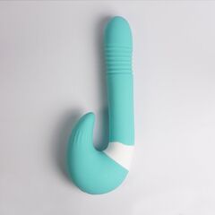 Бирюзовый вибростимулятор зоны G 2-в-1 - 