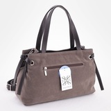 Сумка Саломея 505 эко-замша серый шоколад