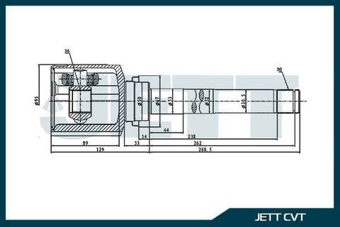 ШРУС внутренний JETT V40-1550