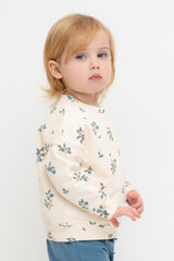 джемпер  для девочки  КР 302308/айвори,голубика к561