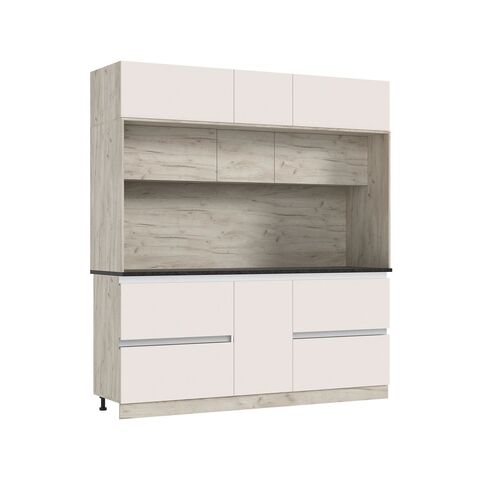 ЛДСП Кухня Карина Центральная секция 2050 (с местом под ПМ) (Кашемир, Дуб Крафт серый) (кастилло)