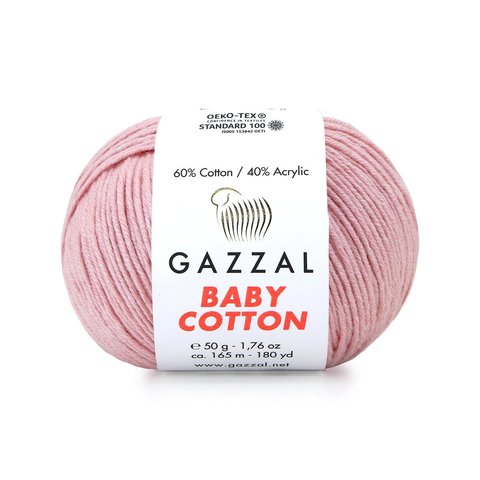 Пряжа Gazzal Baby Cotton 3444 пудра