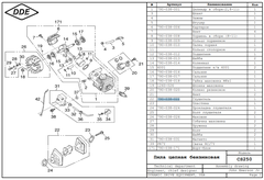 Глушитель DDE для бензопил 25 куб.см. (CS250/2512)