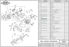 Сальник коленвала DDE 12х22х5 CS250/2512 (790-038-016)