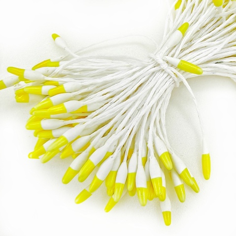 Тычинки декоративные для искусственных цветов, цвет белый-желтый, 85шт