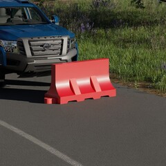 Дорожный барьер водоналивной (не вкл) белый/красный 1500мм Ирпласт(1570x500x750см;белый) - арт.560922