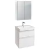 Шкафчик для раковины Geberit Smyle Square, с двумя выдвижными ящиками: B=58.4см, H=61.7см, T=47см, Белый / Высокоглянцевое покрытие