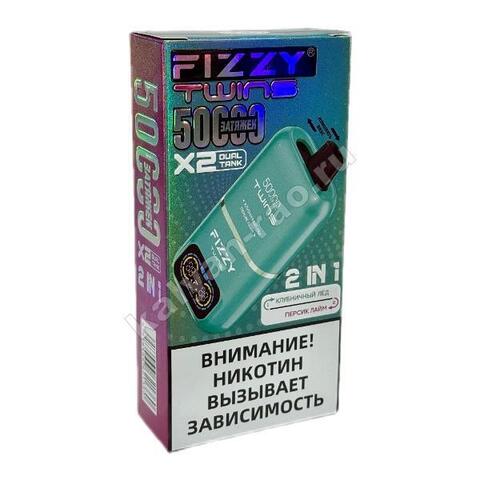Fizzy Twins 50000 затяжек (2 в 1) - Клубничный Лед - Персик Лайм