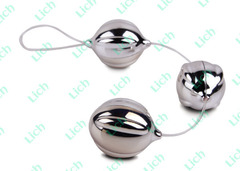 Серебристые вагинальные шарики ViBalls, 3.7 см