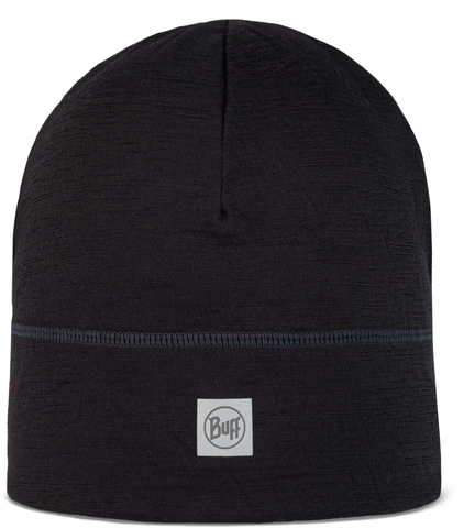 Картинка шапка-бини Buff Hat Wool Lightweight Solid Black - 1